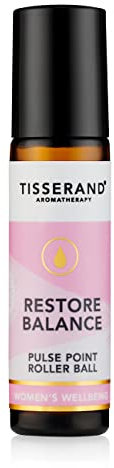 Tisserand Aromatherapy - Restore Balance Pulse Point Roller Ball - Menopause and Menstruation Support - Rose, Clary Sage and Geranium - 10ml