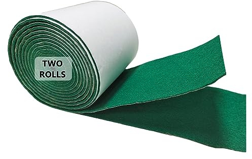 Jtnohx Filz Selbstklebend Filzrolle 10cmx2.5m Filzband Grün Filzstoff | 2 Rollen Selbstklebend Weich Filzstreifen Rückseite Kleber Filzgleiter für Basteln Bilderrahmen Möbel 1.4 mm dick(Grün)