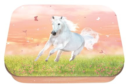 OBERTHUR - 1 Boîte à Bons Points en Métal - Visuel Cheval - Dimension 9 x 12 x 3 cm