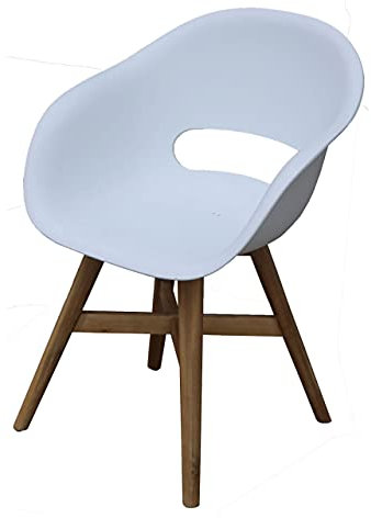 Inko Gartensessel Doro Akazie/Kunststoff weiß 61x53x86 cm Gartenstuhl Sessel