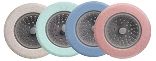 4 Stück Anti-Verstopfungs-Flexibles Abflusssieb, Mesh-Silikon-Abflussstopfen, Abflussfilter, Anti-Blockier-Filter, Sieb, Filternetz, Falle, Poolfilter
