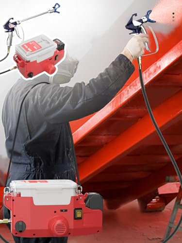 BrightFootBook 1.7L Mochila pulverizador sin Aire de Mano, máquina pulverizadora de Pintura sin Aire con batería de Litio para el Cuerpo del Coche, Muebles, Herramienta de pulverización de Pared,Red