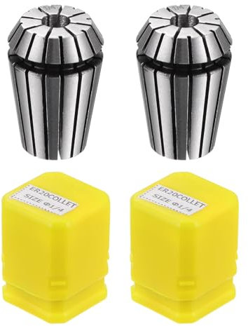 sourcing map ER20 Spring Collet, 1/4 Chuck for CNC Engraving Machine Lathe Milling 2pcs