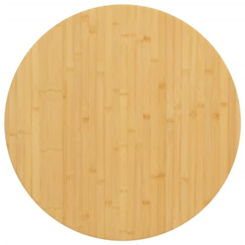 TANZEM Tischplatte Ø60x2,5 cm Bambus, Arbeitsplatte, Waschtischplatte, Bürotischplatte
