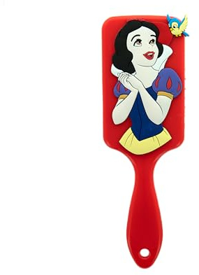 DISNEY – Spazzola Paddle 3D Biancaneve – Districante per Tutti i Tipi di Capelli – Formato Grande con Setole Morbide – Accessorio Ergonomico in Silicone – Prodotto Ufficiale Disney