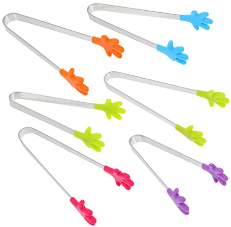 PRETYZOOM 6pièces Pinces à Sucre Mini Acier Inoxydable Pinces Alimentaires Pour Cuisine Accessoires Pour Garçon Fille