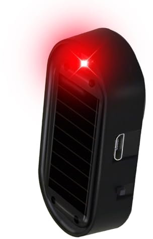 Luce di allarme per auto, allarme auto a LED, allarme di sicurezza, simulato a energia solare, simulato allarme antifurto, luce LED lampeggiante di sicurezza con nuova porta USB, luce di sicurezza