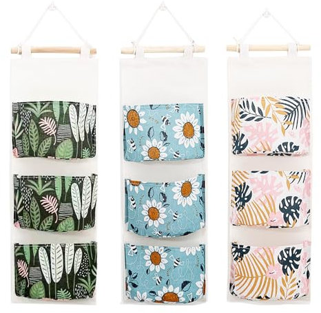 3 Stück Hängeorganizer, Kinder Hängender Organizer mit 3 Taschen, Wasserdicht Hängeaufbewahrung Kinderzimmer, Hängend Wand Organizer Tasche für Badezimmer Schlafzimmer Büro Eingang Garderobe
