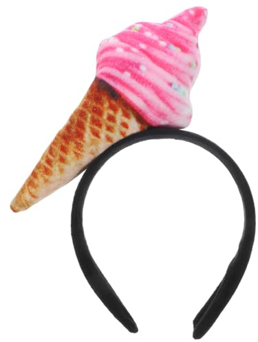 Eiscreme-Stirnband, Haarreif EistüTe Lustiges Party-Kopfbedeckung Halloween | Eiscreme-Hut Essens-Haarband Neuheiten Hut-Stirnband Cosplay-KopfzubehöR FüR Mottoparty-KostüMzubehöR Allgemein Spa Kopf