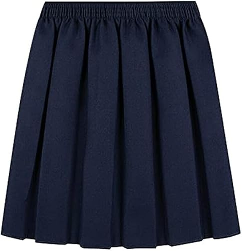 ZRWASKA Jupe d'uniforme de rentrée scolaire pour filles – Plissée – Taille élastique – Jupe à bas rond | Âge 4–18 ans