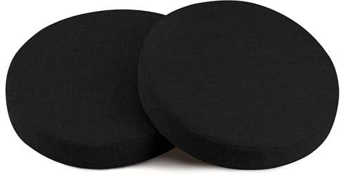 OVOV Non-Slip Round Chair Cushions for Dining Chairs 16/40cm Black 2 Pack