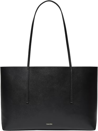 Calvin Klein Damen Tote Bag Tasche Foil Logo Herausnehmbare Tasche, Schwarz (Black/Toasted Coconut), Einheitsgröße