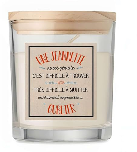 Bougie Jeannette aussi Géniale | Candle | Idée Cadeau Anniversaire Famille Travail Départ Collègue Retraite Noël