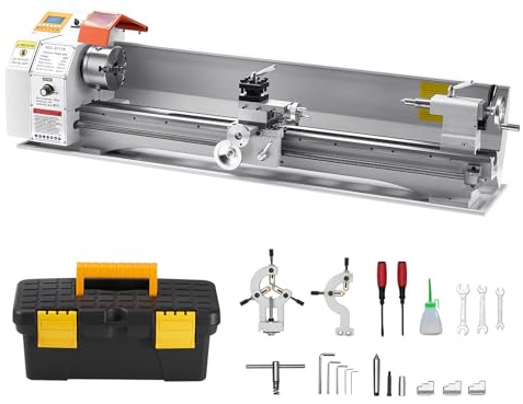 VEVOR Metal Lathe Machine, 8.7 x 39 in, Precision Bench Power Metal Lathe, Automatic Feed, 0-2500 RPM Variable Speed, 1250W Brushless Motor, for Processing Precision Parts Soft Metals Wood Plastics