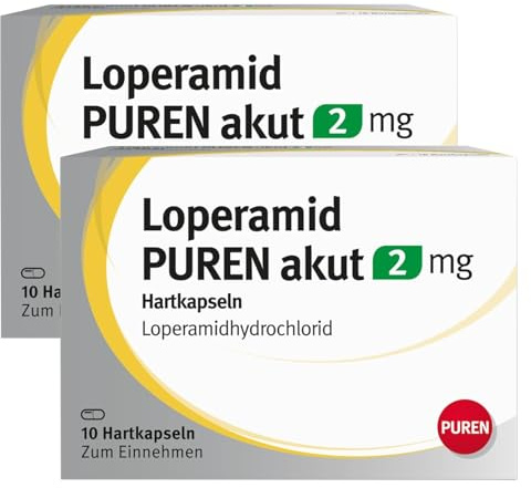 Loperamid PUREN akut 2x 10 Hartkapseln - Zur symptomatischen Behandlung von akuter Diarrhö bei Erwachsenen und Jugendlichen ab 12 Jahren
