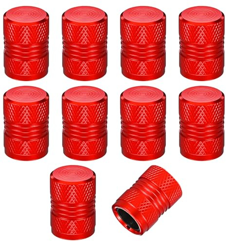 Wanmu 10 Pack Tire Valve Stem Caps, Universal Anti-Corrosion Car Air Cover for Car, SUV, Bike, Truck, Motorcycles (Red)