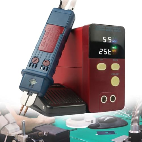 YXZQLOZ Saldatrice a Punti per condensatori, saldatrice a Punti per condensatore da 14,5 KW, saldatrice a Punti a impulsi Portatile, Batteria al Litio per Saldatura