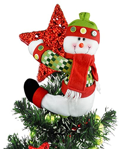 Celblisora Punte dell'Albero di Natale Pupazzo di Neve, decorazione natalizia unica, divertente decorazione per la casa, utilizzabile anche come fermatenda e portabottiglie di vino