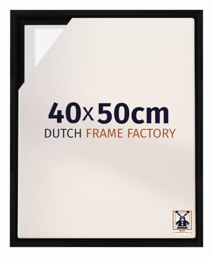Dutch Frame Factory - Schattenfugenrahmen 40x50 cm Schwarz Matt - MDF | Schattenfugenrahmen für Leinwände, Geeignet für Leinwände bis 2 cm Dicke, Ohne Rückwand und Glas, Made in Holland