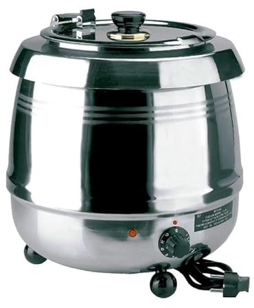 Olla calentador de sopa eléctrica de acero inoxidable 10 litros, con conexión a red eléctrica y fácil limpieza. diseñado para: calentar sopas y guisos. #