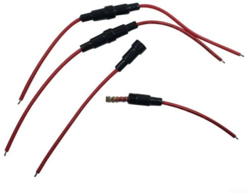 Yuanpgky AGC Sicherungshalter, 5 x 20 mm, Inline-Rund-Glassicherungshalter, spritzwassergeschützt, Schraubentyp für 22-AWG-Draht, hochbeständiges Gehäuse, 0,5 A-30 A Nennstrom, 250 V (10 Stück)