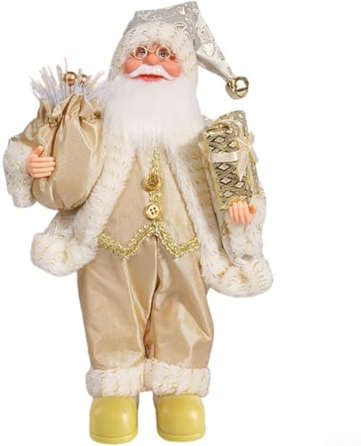 FACULX Figura di Babbo Natale in piedi, 30,5 cm, statuetta di Babbo Natale, ornamenti natalizi, decorazione per la casa e le feste (A)