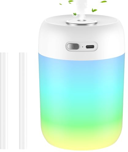 SZO Mini Luftbefeuchter Schlafzimmer mit Nachtlicht Air Humidifier Top-Befüllung 2 Sprühmodi Leise Automatische Abschaltung für Desktop Babyzimmer Büro Pflanzen Weiß