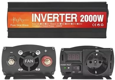 Transformateur Onduleur Voiture 12 V 24 V À 220 V 50 Hz 60 Hz 2000 W 3000 W 4000 W Convertisseur Tension Onduleur Solaire Onduleur À Onde Sinusoïdale(48V,220V50HZ,2000W EU Socket)