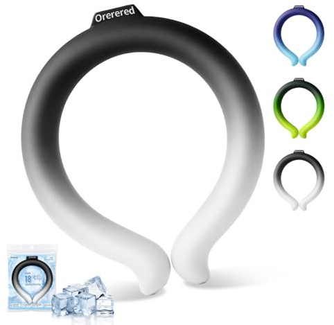 Neck Cooling Tube Ice Ring Neck Cooler | 70% Enhanced Gel Ice Tube for Active Cooling During Sports & Outdoor Activities (Black)
