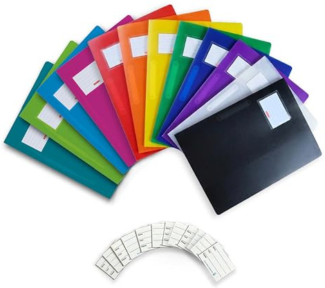 Brunnen stabile Plastik Schnellhefter FACT!pp 12er Set für Format A4, | Inklusive 12 zusätzliche Namensschilder