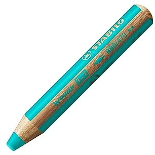 STABILO - Buntstift, Wasserfarbe & Wachsmalkreide - woody 3 in 1 | Einzelstift, türkis