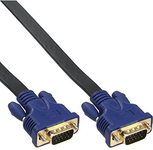 InLine 21499 Cavo S-VGA, Sub-D 15PIN HD Maschio a Sub-D 15PIN HD Maschio, 3M, Piatto, PIN Dorati Nero
