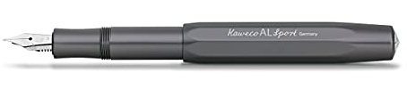 Kaweco AL SPORT Füllhalter Anthracite I Premium Aluminium Füllfederhalter für Tintenpatronen mit hochwertiger Stahlfeder I Füllfederhalter 13 cm I Füller in Grau I Federbreite: EF (Extra Fein)