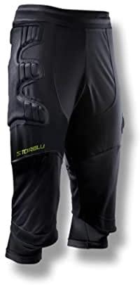 Storelli Pantalón de Portero 1.0 3/4 ExoShield Pantalón de fútbol Acolchado 3/4 | Protección Premium para Cadera y Rodilla | Negro | S