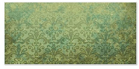 banjado Magnettafel weiß 78 x 37cm / Magnetwand Metall/Magnetpinnwand als Memoboard/Pinnwand Magnettafel Küche, Büro, Kinderzimmer inkl. 4 Magnete & Montageset - Motiv Vintage Messing