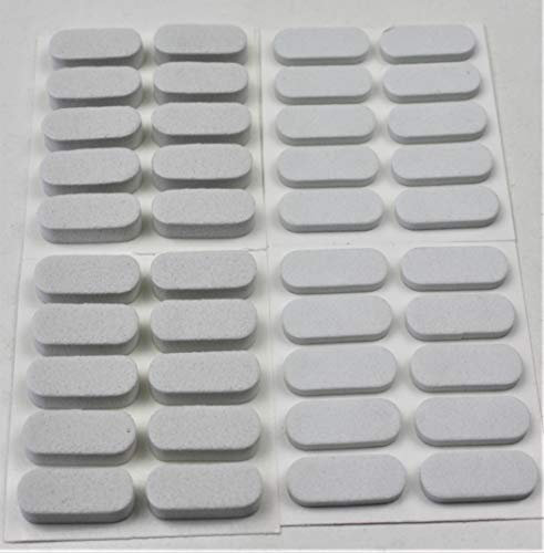 HKB ® 1 Päckchen Hettich Türdämpfer, mit 40 Stück selbstklebend weiß, B: 10 mm, L: 20mm, H: etwa 3/6 mm, 89926