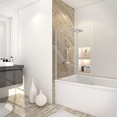 Schulte sopravasca l.104 x a.130 cm, alluminio naturale, 2 ante (63+41) pieghevoli, vetro parete girevole 180° contro la parete, vetro trasparente 5 mm, guarnizione inclusa