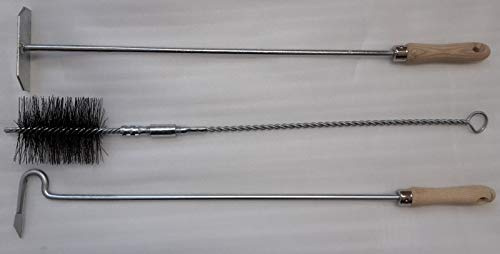 Kaminbesteck Ofenbesteck Schürhaken Feuereisen Aschenkratzer Ofenkratzer Ofenbürste dreiteiliges Set, Größe/Durchmesser:80 cm