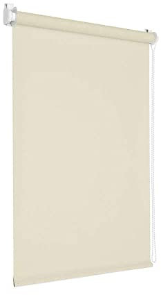 Victoria M. Tenebra Tenda a Rullo Oscurante, Montaggio con e senza Fori, Avvolgibile, Bianco Crema, 35 cm x 160 cm (Larghezza x Altezza)