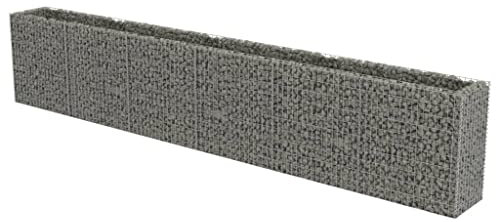 vidaXL Gabion - Cama elevada para jardinería al aire libre, patio, parque, jaula de piedra, maceta de jardín, contenedor de acero galvanizado, 212.5 pulgadas