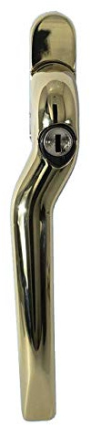 The Venetian Slimline Espag Window Handle in Polished Brass - Low Profile Design so can be Used Behind Window Blinds (Left Hand)