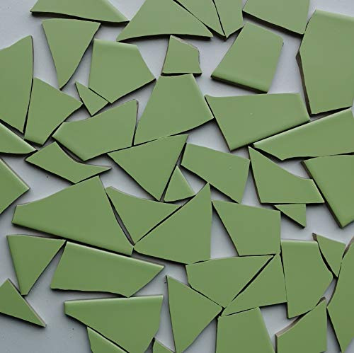 MOSALI Fliesenbruch Mosaikfliesen, Hellgrün K465, 1 kg | Frostfest für Mosaikarbeiten, Deko & kreative Projekte, Für Mosaik draußen und drinnen, ca. 30×30 cm Verlegefläche