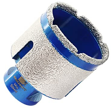 Diamond Core Drill Bit - BRSCHNITT Diamond Finger Milling Bit 50mm for Drilling Enlarging Shaping Round Bevel Holes in Porcelain,Ceramic,Granite,Marble M14 thread