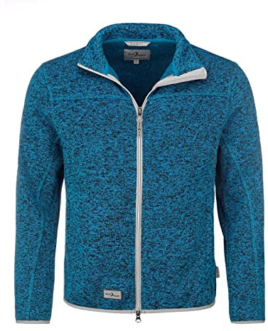 Blue Wave Herren Strickfleecejacke Helge - Fleecejacke Strickoptik Jacke Strickjacke mit Reißverschluss in Royal Größe XXL