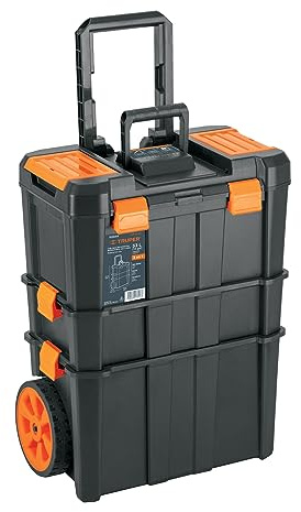Truper CHP-1925R, Caja para herramientas 19x25 3 en 1 desmontable con ruedas grandes de uso rudo