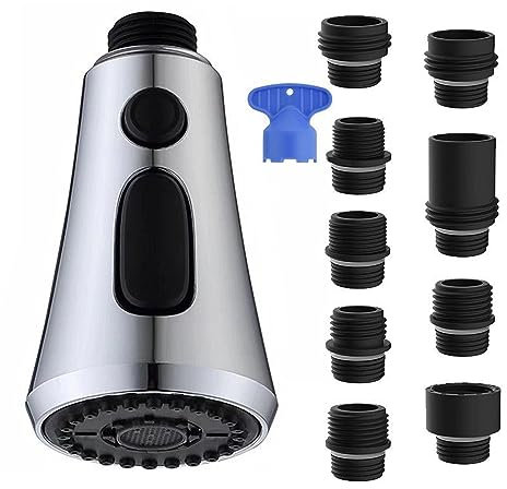 Rubinetto da cucina a 3 modalità, per rubinetto, per doccia, con pulsante di lavaggio ad alta pressione, per rubinetto da cucina e lavello (galvanizzato)