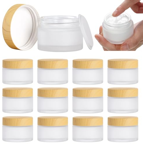 SUNOYA Kosmetiskt Glas - 12 Stycken Krämburkar, 30 g Med Lock Och Foder, Tomma Påfyllningsbara Behållare För Kosmetika, Krämer, Puderlotion