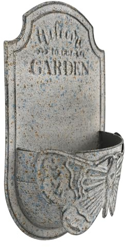 All Chic Rustikaler Metall-Wand-Pflanzgefäß, Wandvasen für Blumen, Wandmontage, Pflanzgefäß, Schmetterling, dekorativer Übertopf