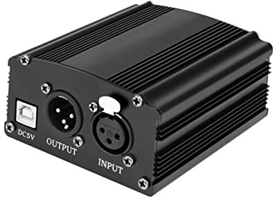 Toyvian Netzteil für Kondensatormikrofone USB-eingangsnetzteil für Computeraufnahme und Rundfunkmikrofon Schwarz