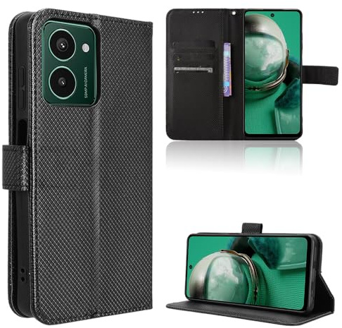 TIANYUE Handyhülle für HMD Pulse Pro Hülle, Schutzhülle Handy Lederhülle PU Leder Hülle mit [Kartenfach] [Magnetverschluss] Cover Kompatibel für HMD Pulse Pro, Schwarz